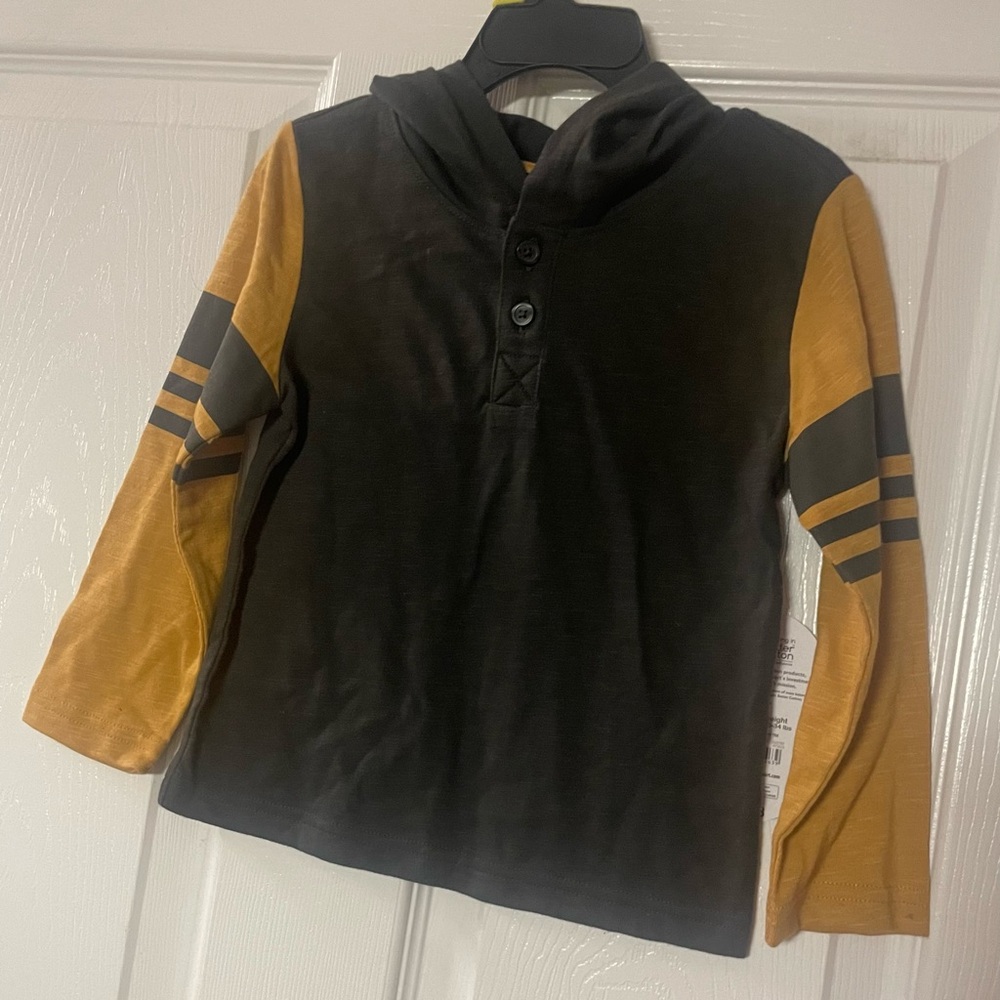 🔴3/$12 Wonder Nation Black and Gold Kids Hoodie! NWT! Size 3t!